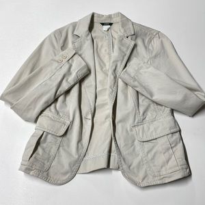 J. Crew Cream 100% Cotton Casual Blazer Jacket (Size 2)